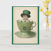 Carte de vœux pour une tasse de thé irlandaise (Fleur jaune)