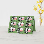 carte de voeux pour vaches de campagne (Fleur jaune)