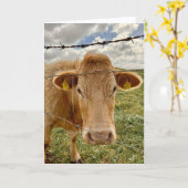 Carte de vœux pour vous de la part d'une vache (Fleur jaune)