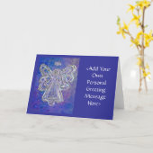 Carte de voeux pourpre Angel ou carte de notes ave (Fleur jaune)