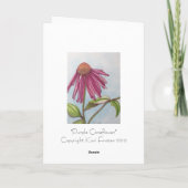 CARTE DE VOEUX pourpre de Coneflower (Dos)