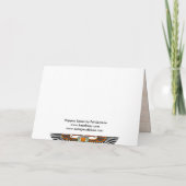 Carte de voeux pourpre de monogramme de chat (Dos)