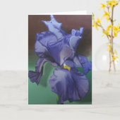 Carte de voeux pourpre d'iris (Fleur jaune)