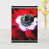 Carte de voeux pourpre et rouge de blanc d'anémone (Fleur jaune)