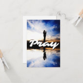 Carte de voeux Pray Daily Flat (Devant/Arrière en situation)