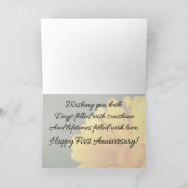 Carte de vœux - Premier anniversaire de mariage Da (Intérieur)