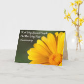 Carte de vœux - Premier anniversaire de mariage Da (Fleur jaune)