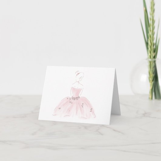 Carte de voeux "Pretty in Pink", blanc (Devant)