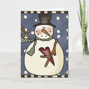 Carte de voeux Prim Winter Snowman design2