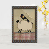 Carte de voeux primitive (Fleur jaune)