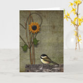 Carte de voeux primitive (Fleur jaune)