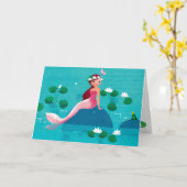 Carte de voeux Prince de la Grenouille et Sirène (Fleur jaune)