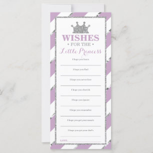 Carte de voeux, Princesse Baby shower Faux Argent