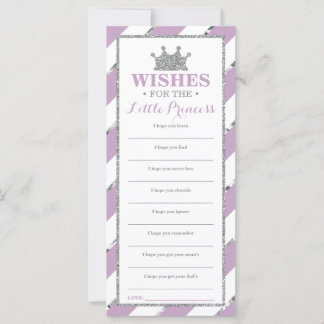 Carte de voeux, Princesse Baby shower Faux Argent