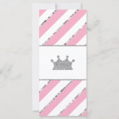 Carte de voeux, Princesse Baby shower Faux Argent (Dos)