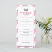 Carte de voeux, Princesse Baby shower Faux Argent (Debout devant)