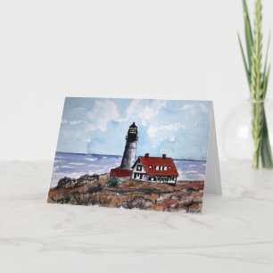 carte de voeux principale de portland head lightho