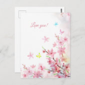 Carte de voeux Printemps Sakura (Devant / Derrière)