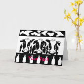 Carte de voeux professionnelle de vache (Fleur jaune)