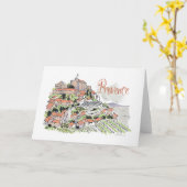 Carte de voeux Provence Gordes (Fleur jaune)