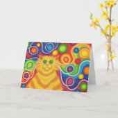 Carte de voeux Psy-cat-delic 'Happy Birthday' (Fleur jaune)
