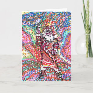 Carte de voeux Psychedelic Père Noël