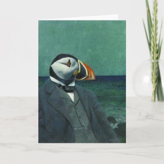 Carte de voeux Puffin Gentleman (Devant)