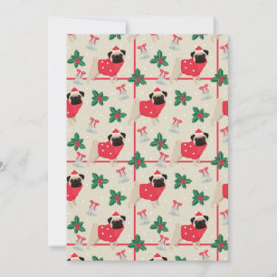 Carte de voeux Puggy Christmas Flat