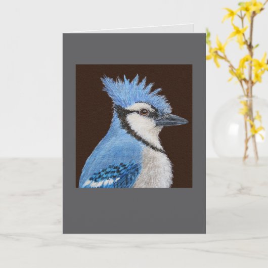 Carte de voeux Punk Jay (Fleur jaune)