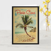 Carte de voeux Punta Cana République Dominicaine R (Fleur jaune)