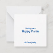 Carte de vœux Purim à plat carré (Dos)