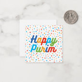 Carte de vœux Purim à plat carré (Devant/Arrière en situation)