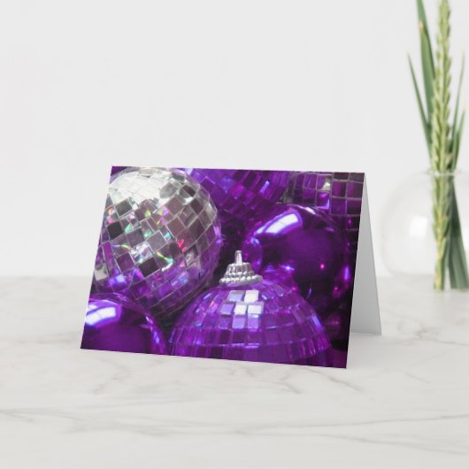 Carte de voeux Purple Baubles (Devant)