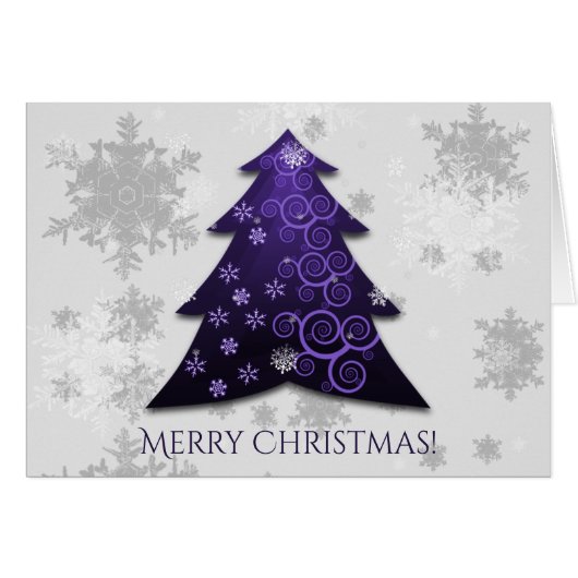 Carte de voeux Purple Festive Christmas Tree (Devant horizontal)