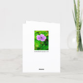 Carte de voeux Purple Geranium (Dos)