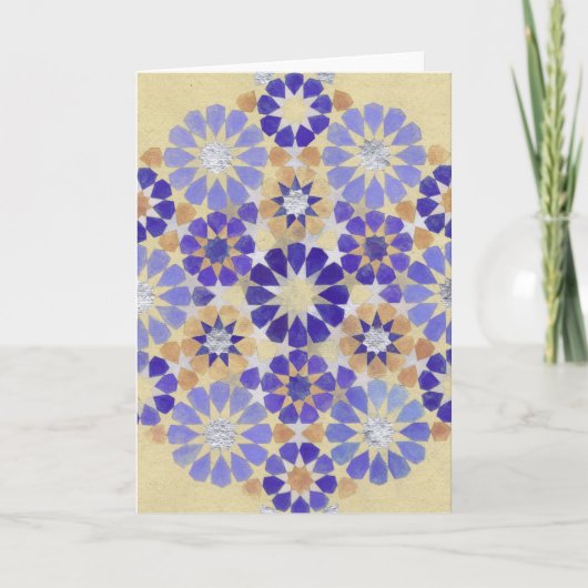 Carte de voeux 'Purple Haze' de géométrie islamiqu (Devant)