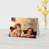 Carte de voeux Putti de Rafael (Fleur jaune)