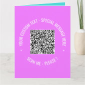 Carte de voeux QR Code Scan Info Texte et couleurs (Devant)
