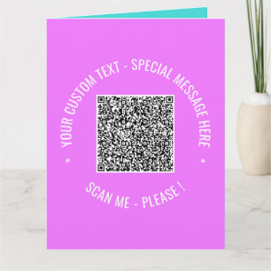 Carte de voeux QR Code Scan Info Texte et couleurs