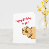 Carte de voeux Quokka, anniversaire (Fleur jaune)