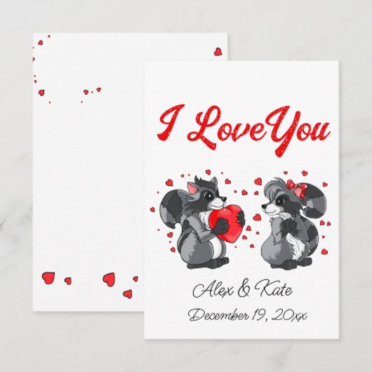 Carte de voeux Raccoon (Devant / Derrière)