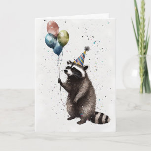 Carte de voeux Raccoon Celebration