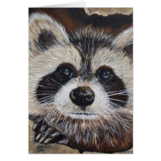 Carte de voeux Raccoon Painting (Devant)