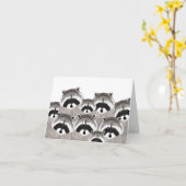 Carte de voeux Raccoons (Fleur jaune)