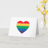 Carte de voeux Rainbow Heart Pride - Vide à l'inté (Fleur jaune)