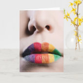 Carte de voeux Rainbow Lips (Fleur jaune)