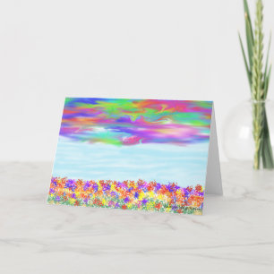 Carte de voeux Rainbow Sky Flower