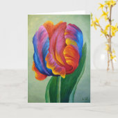 Carte de voeux Rainbow Tulip (Fleur jaune)