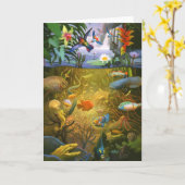 Carte de voeux Rainforest Wildlife (Fleur jaune)