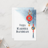 Carte de voeux Raksha Bandhan (Devant/Arrière en situation)